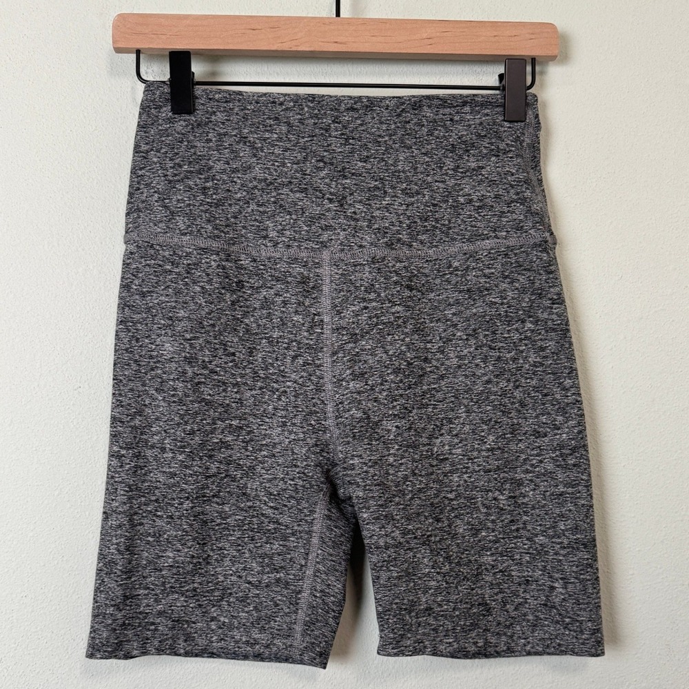 Beyond Yoga Spacedye High Waisted Biker Shorts Heathered Charcoal Gray Large